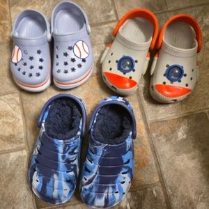Toddler Clogs Bundle Size 6 & 7 | Crocs Rocket Pair + 2 Casual Slip-Ons